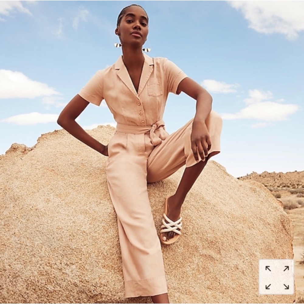 J. Crew wide-leg jumpsuit in linen blend